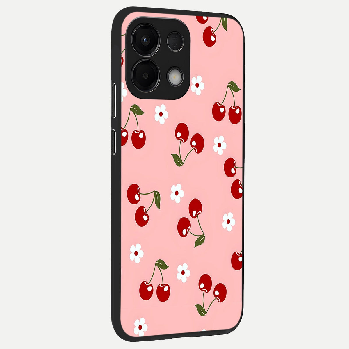  Cherry Love Mood back cover For Oppo K13 5G slim fit glass case with vibrant aesthetic design