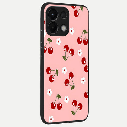  Cherry Love Mood back cover For Oppo K13 5G slim fit glass case with vibrant aesthetic design