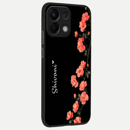  Crimson Bloom Grace Custom Name back cover For Oppo K13 5G slim fit glass case with vibrant aesthetic design