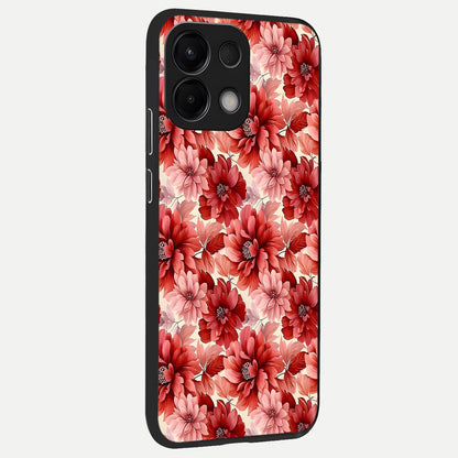  Crimson Love Petals back cover For Oppo K13 5G slim fit glass case with vibrant aesthetic design