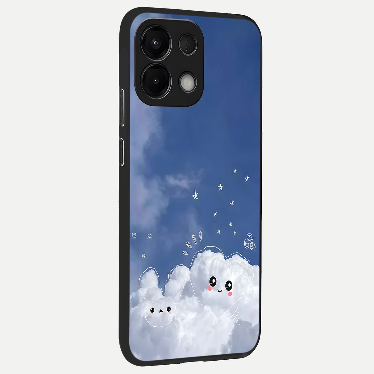  Cute Blossom Cloud back cover For Oppo K13 5G slim fit glass case with vibrant aesthetic design