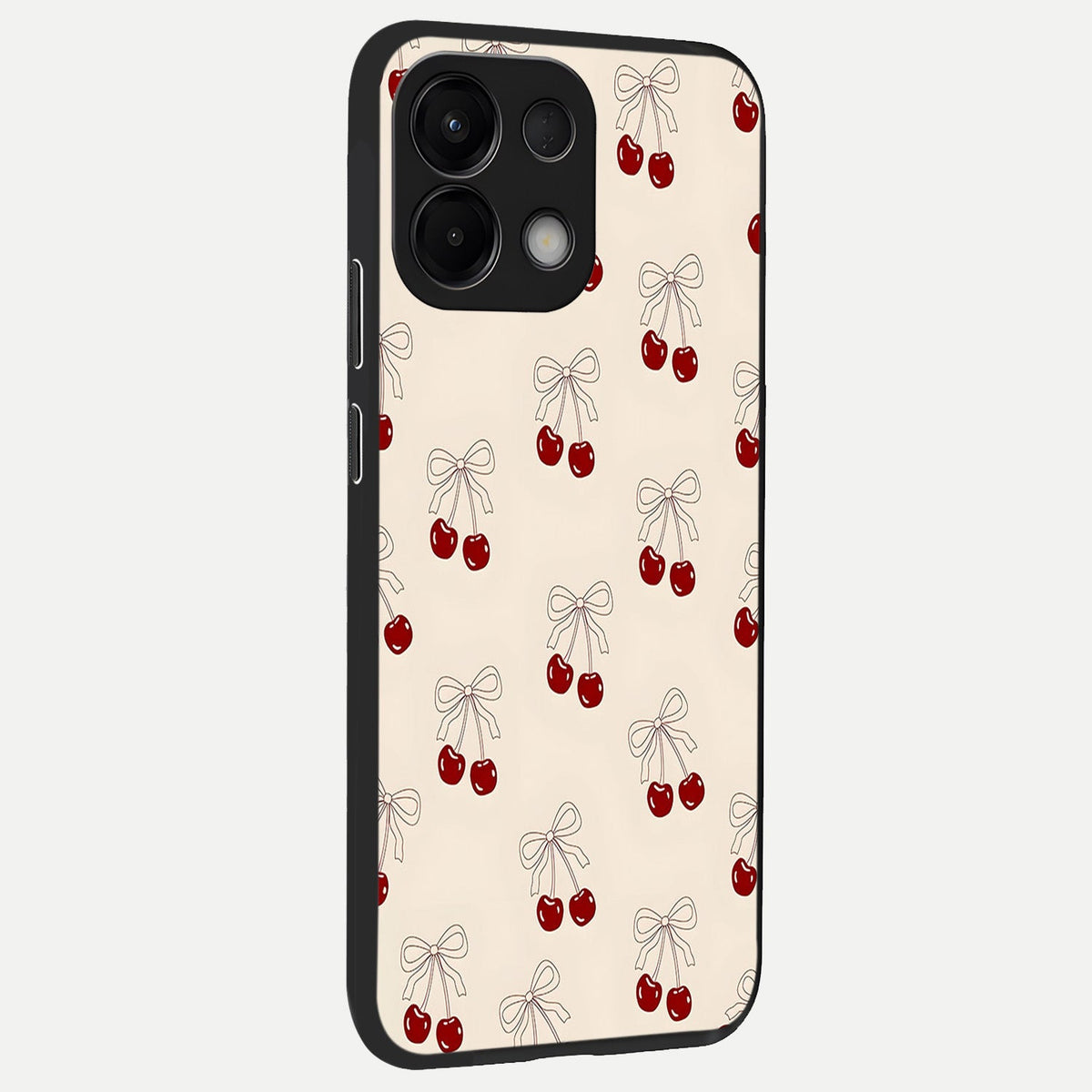  Cute Cherry Pattern back cover For Oppo K13 5G slim fit glass case with vibrant aesthetic design