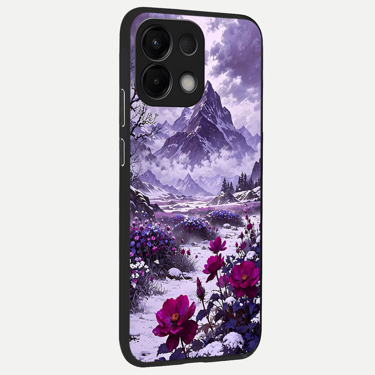  Flower Mountain View back cover For Oppo K13 5G slim fit glass case with vibrant aesthetic design