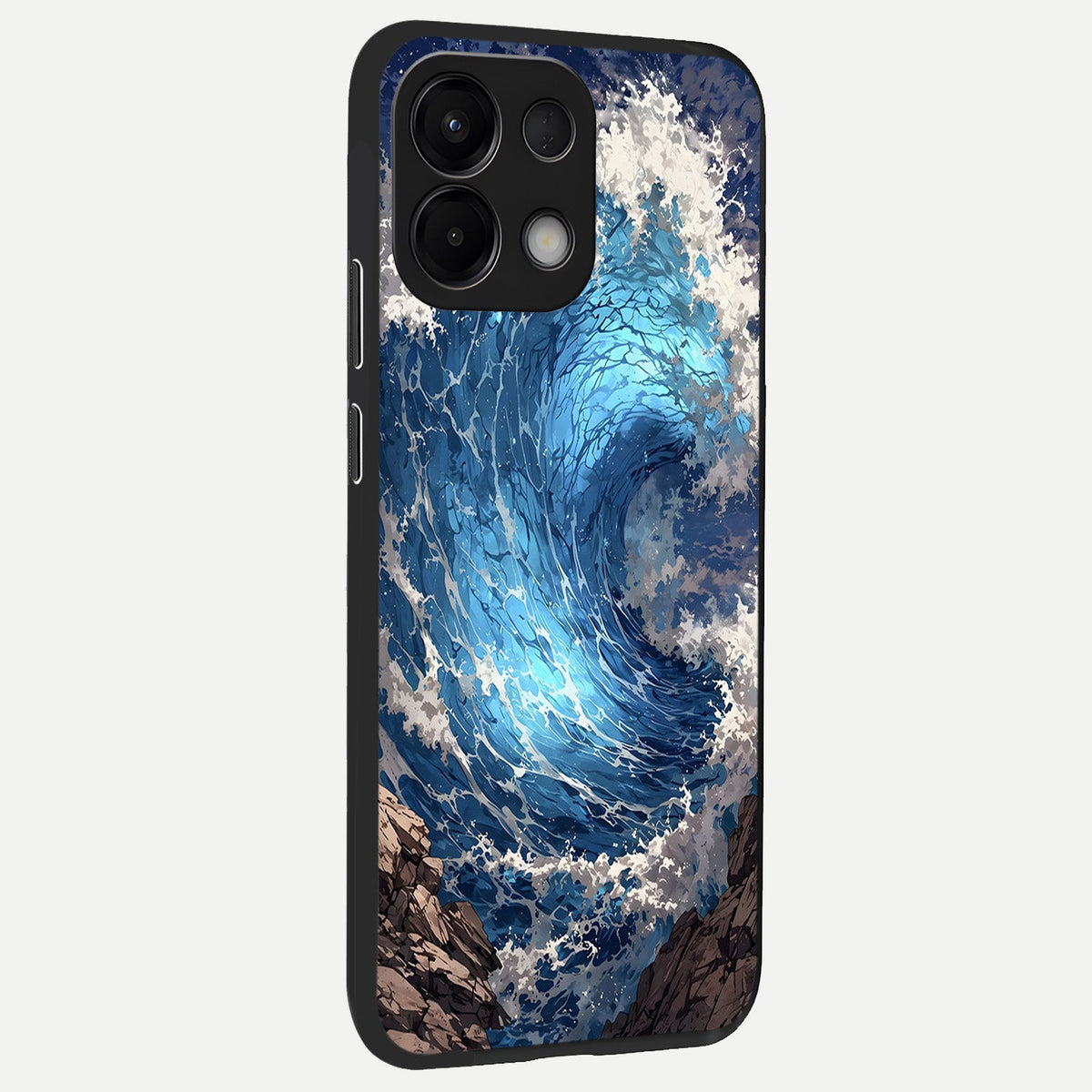  Giant Ocean Wave back cover For Oppo K13 5G slim fit glass case with vibrant aesthetic design