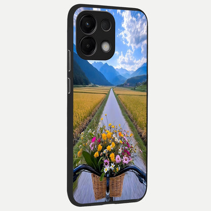  Golden Field Journey back cover For Oppo K13 5G slim fit glass case with vibrant aesthetic design