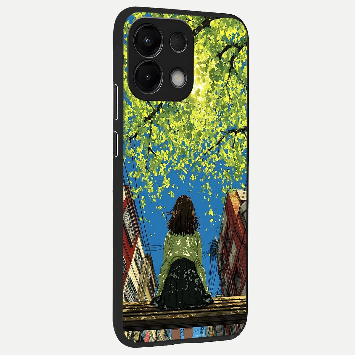  Golden Leaves Glow back cover For Oppo K13 5G slim fit glass case with vibrant aesthetic design