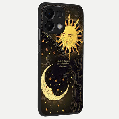  Golden Lunar Love back cover For Oppo K13 5G slim fit glass case with vibrant aesthetic design
