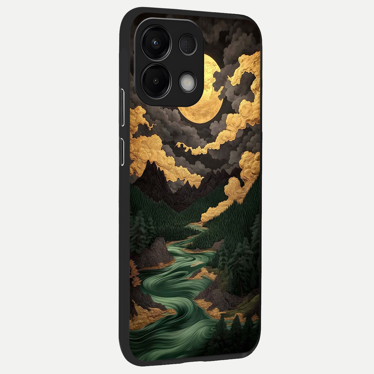  Golden River Moon back cover For Oppo K13 5G slim fit glass case with vibrant aesthetic design