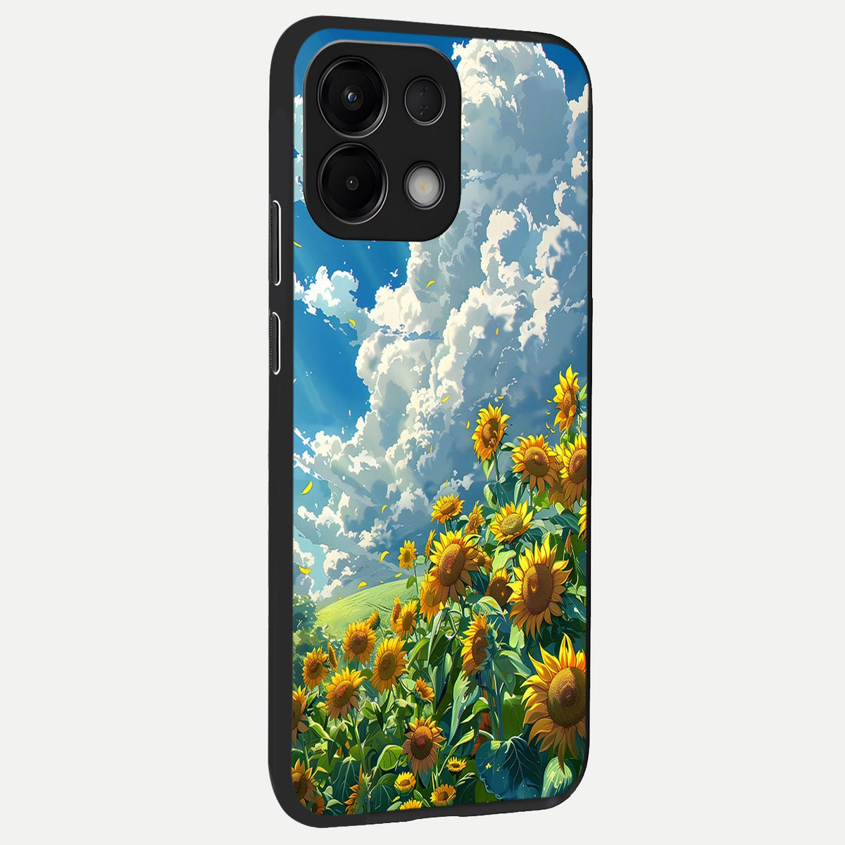  Golden Sun Glory back cover For Oppo K13 5G slim fit glass case with vibrant aesthetic design
