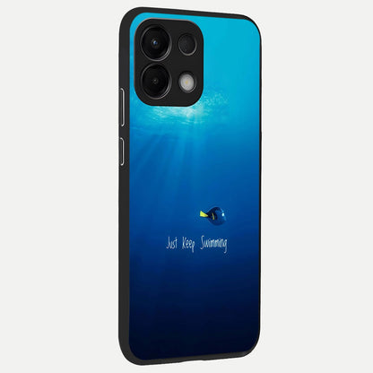  Just Keep Swimming back cover For Oppo K13 5G slim fit glass case with vibrant aesthetic design