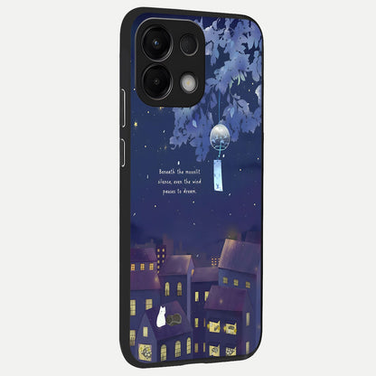  Moonlit Cat Silence back cover For Oppo K13 5G slim fit glass case with vibrant aesthetic design