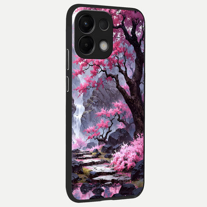  Pink Sunflower Glow back cover For Oppo K13 5G slim fit glass case with vibrant aesthetic design