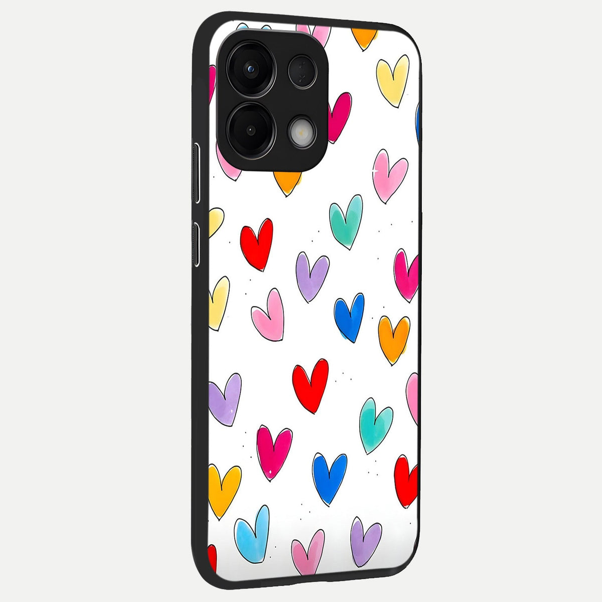  Playful Love Doodles back cover For Oppo K13 5G slim fit glass case with vibrant aesthetic design