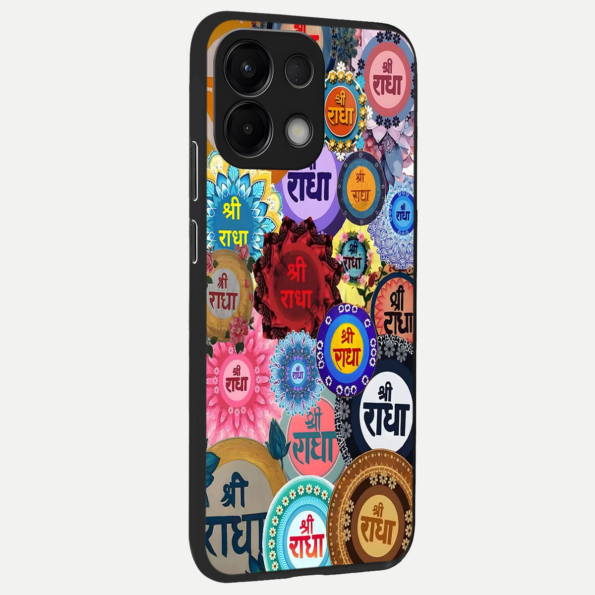  Radha Divine Bloom back cover For Oppo K13 5G slim fit glass case with vibrant aesthetic design