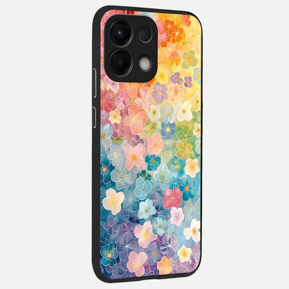  Rainbow Blossom Burst back cover For Oppo K13 5G slim fit glass case with vibrant aesthetic design