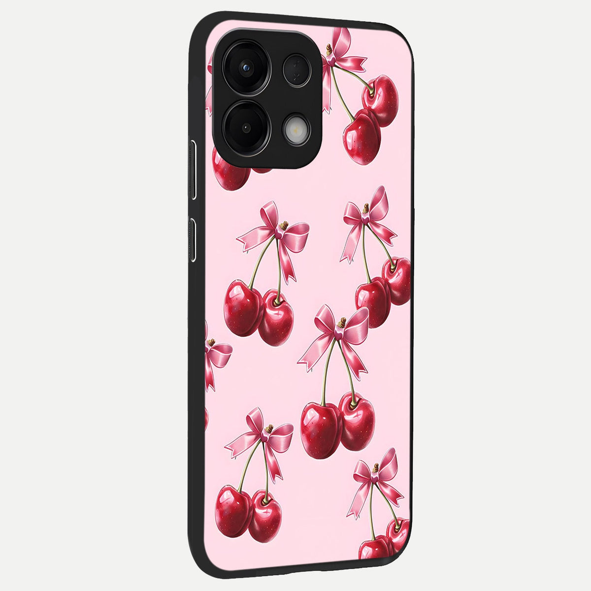  Red Cherries Pattern back cover For Oppo K13 5G slim fit glass case with vibrant aesthetic design