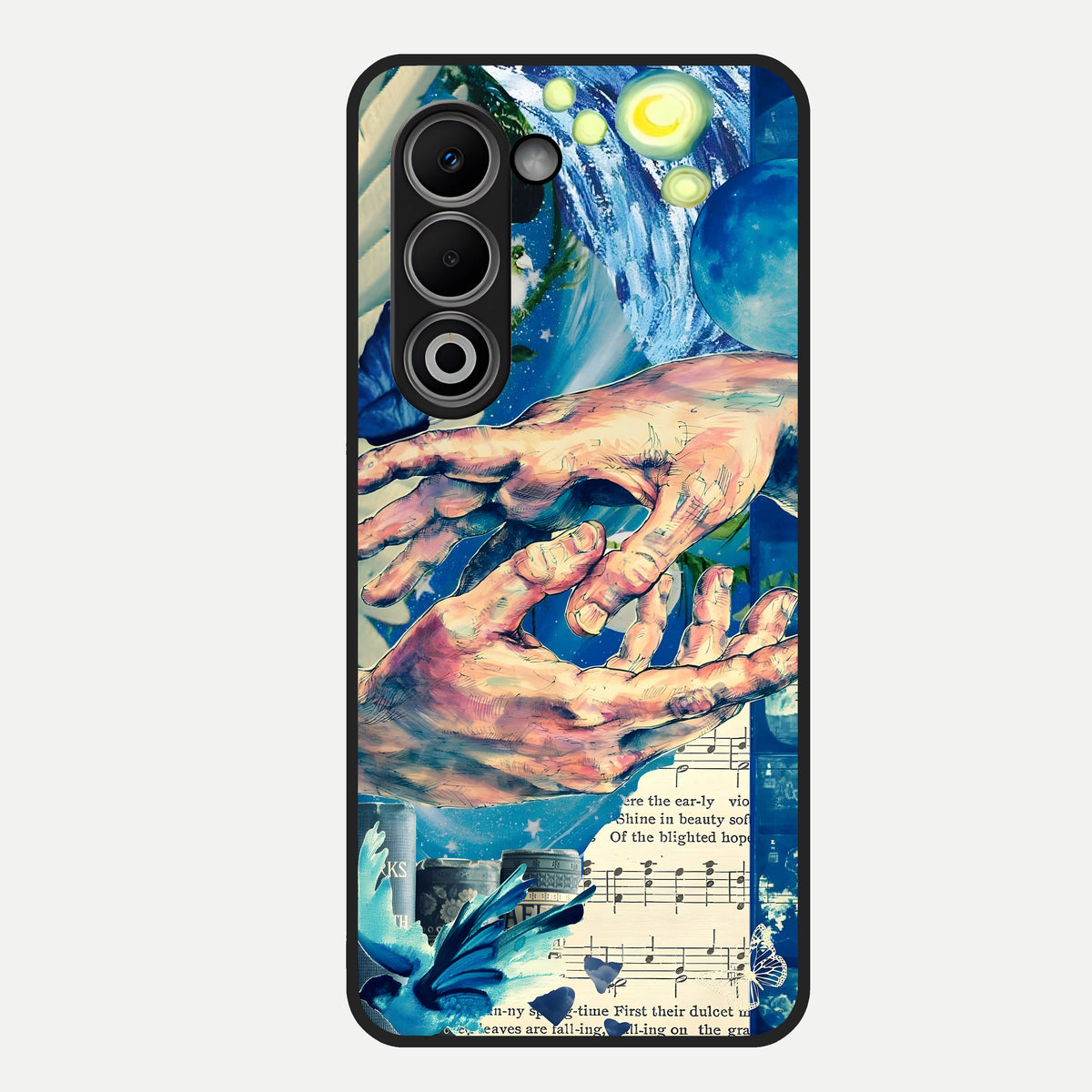  Aesthetic Divider Glass Case For Oppo A5 5G back cover – full design glossy printed glass finish