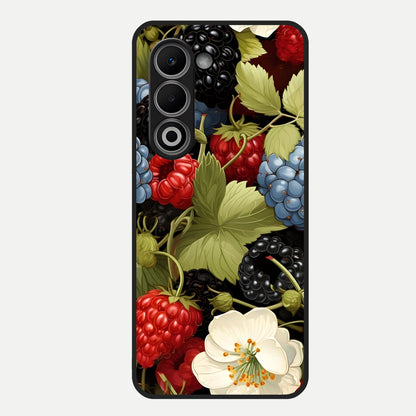  Berry Bloom Charm Glass Case For Oppo A5 5G back cover – full design glossy printed glass finish