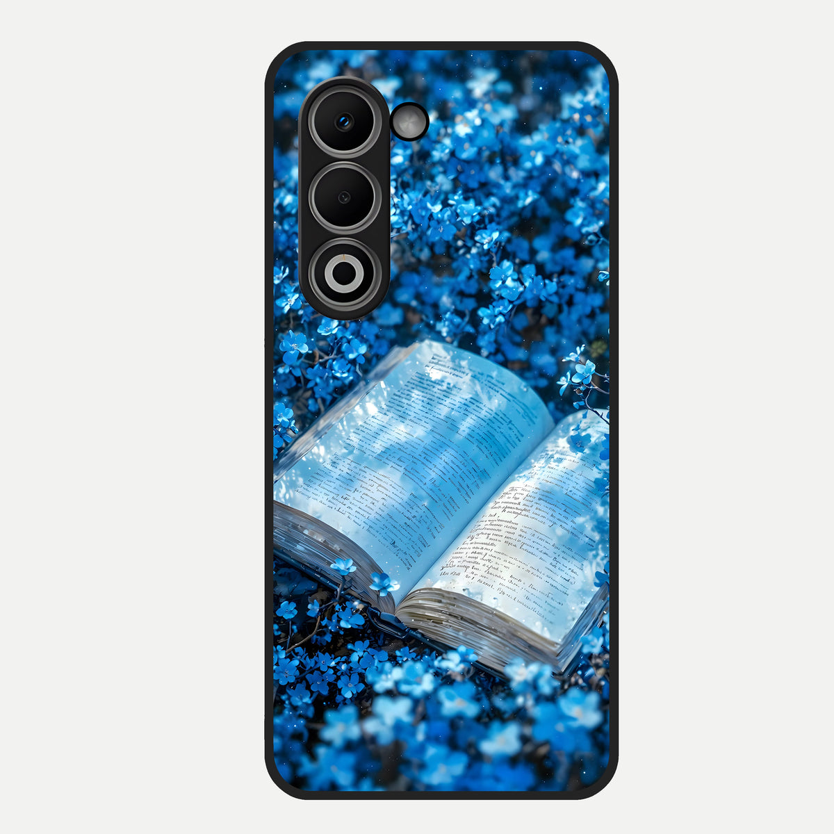  Blue Bloom Tales Glass Case For Oppo A5 5G back cover – full design glossy printed glass finish