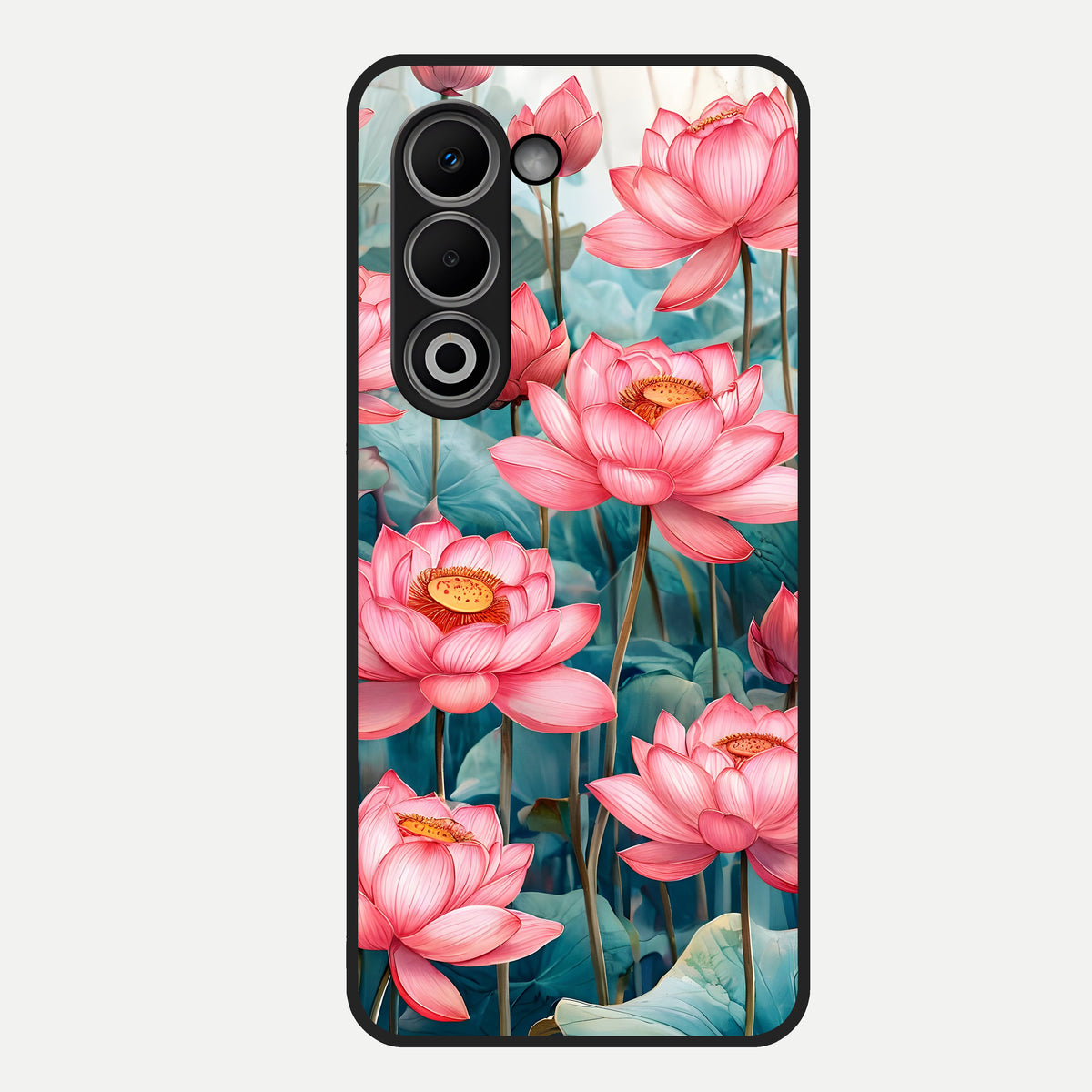  Celestial Pink Lotus Glass Case For Oppo A5 5G back cover – full design glossy printed glass finish