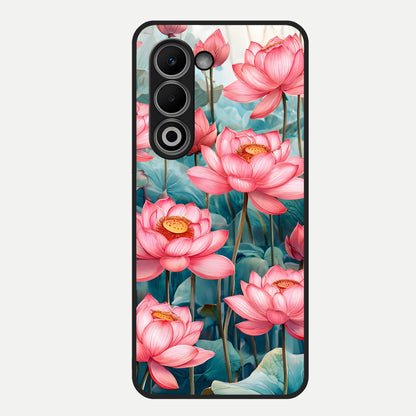  Celestial Pink Lotus Glass Case For Oppo A5 5G back cover – full design glossy printed glass finish