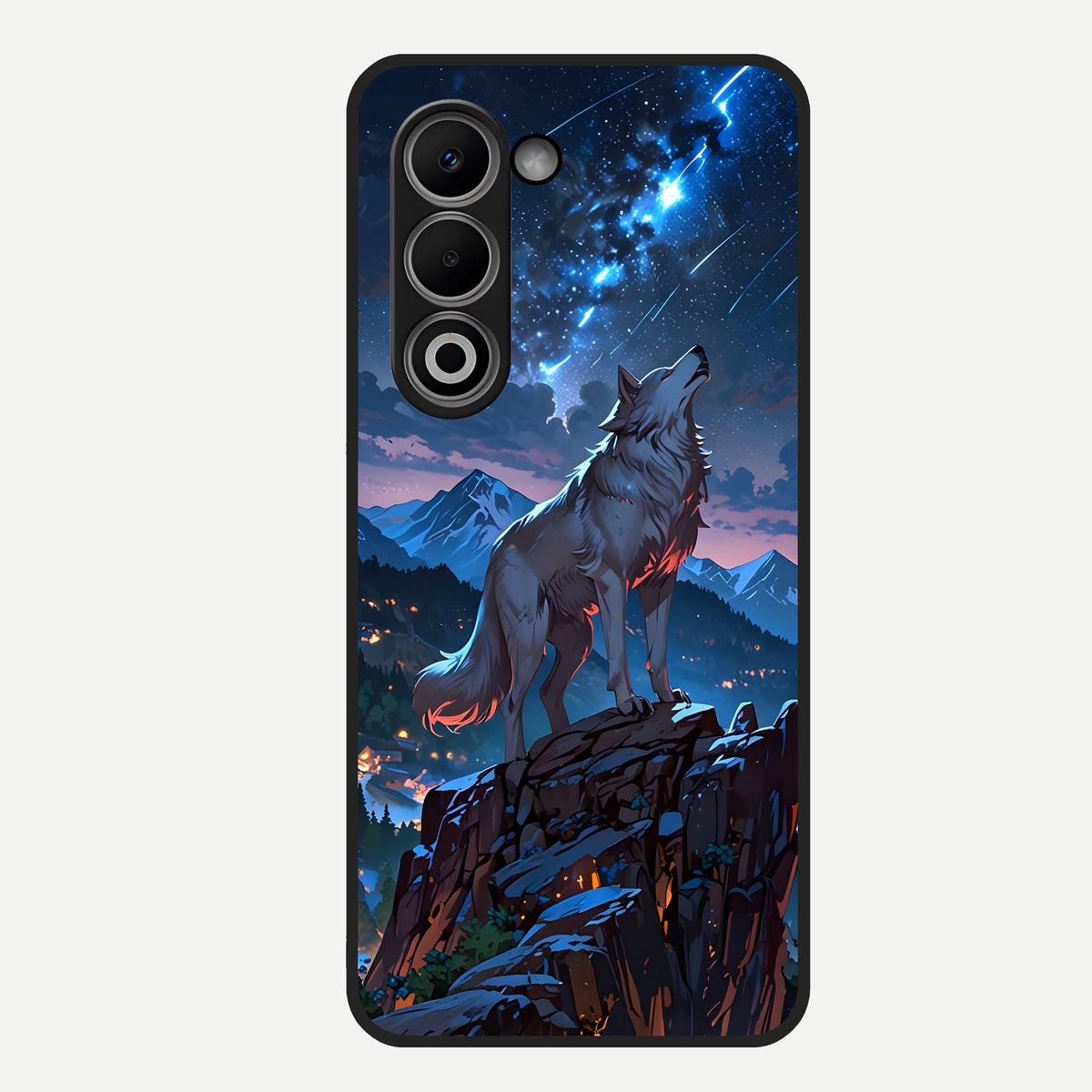  Celestial Wolf Howl Glass Case For Oppo A5 5G back cover – full design glossy printed glass finish
