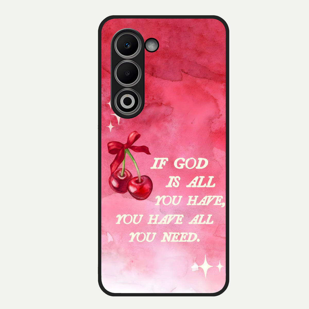 Cherry Quote Glass Case For Oppo A5 5G back cover – full design glossy printed glass finish