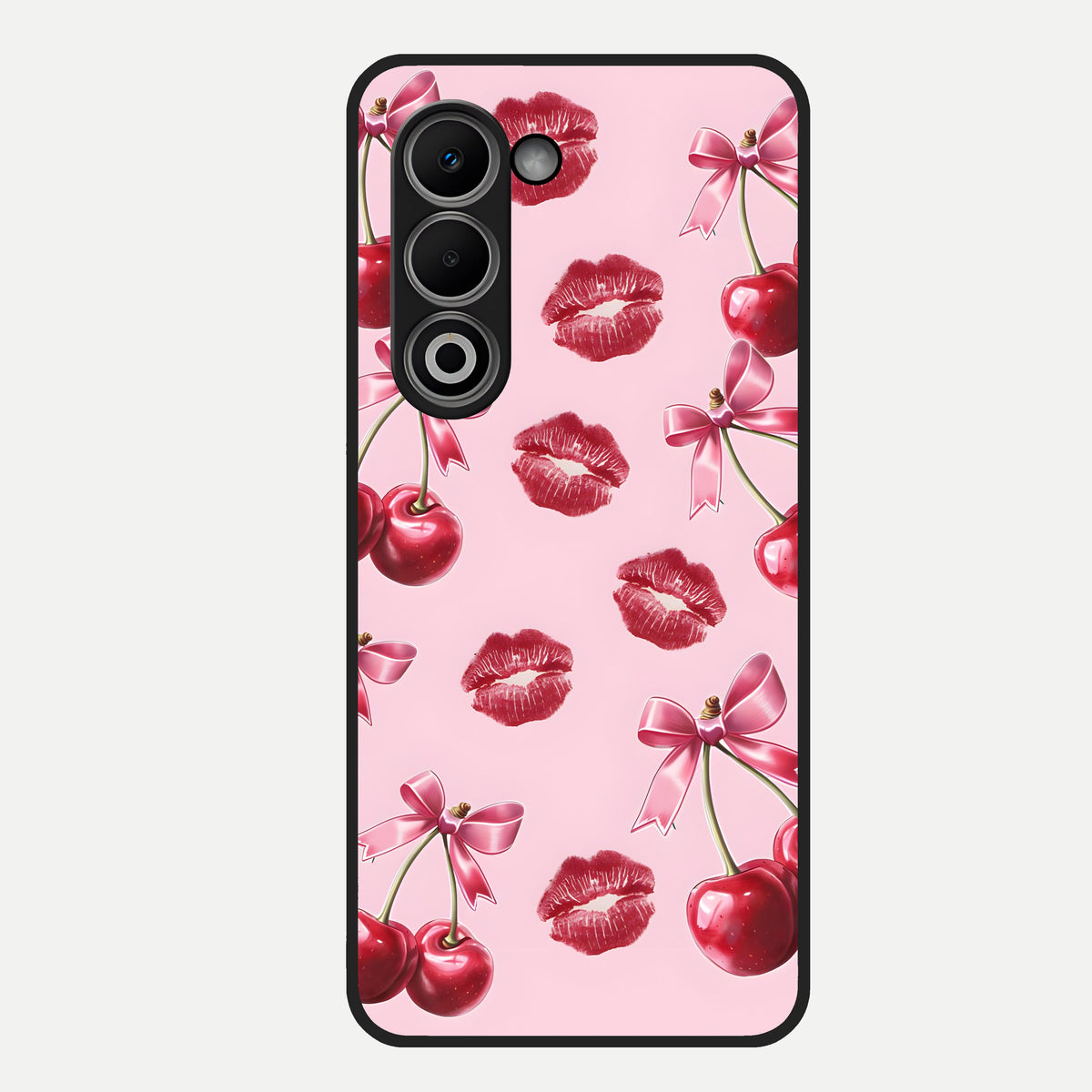  Cherry With Lips Glass Case For Oppo A5 5G back cover – full design glossy printed glass finish