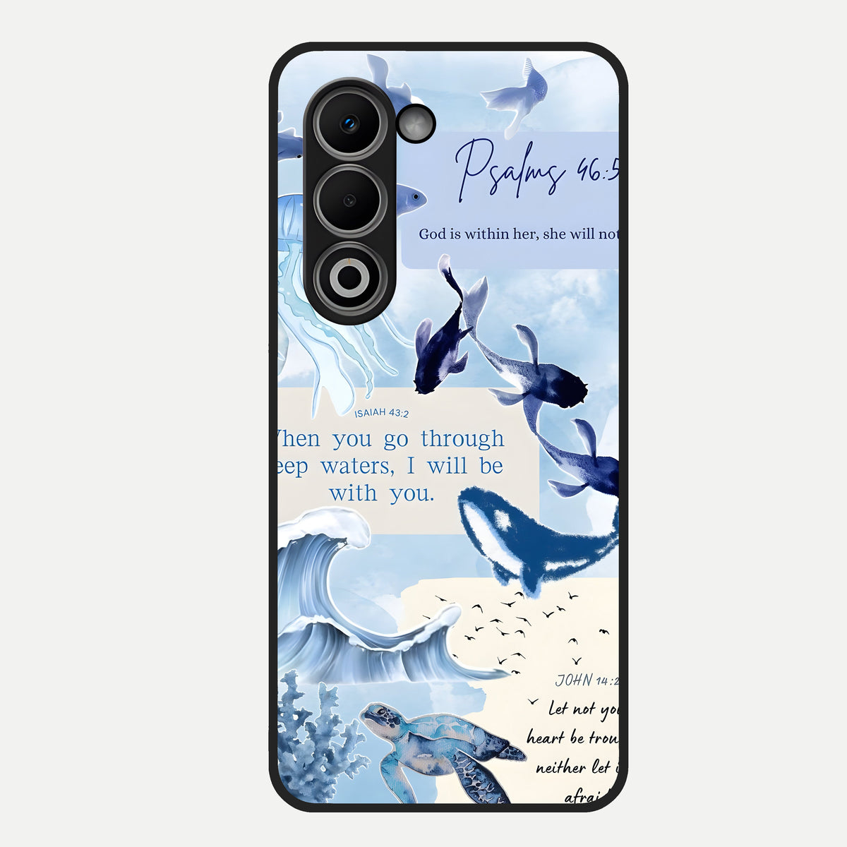  Faithful Ocean Promise Glass Case For Oppo A5 5G back cover – full design glossy printed glass finish