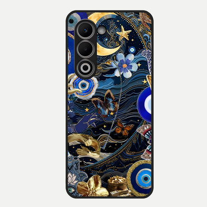  Golden Moon Magic Glass Case For Oppo A5 5G back cover – full design glossy printed glass finish