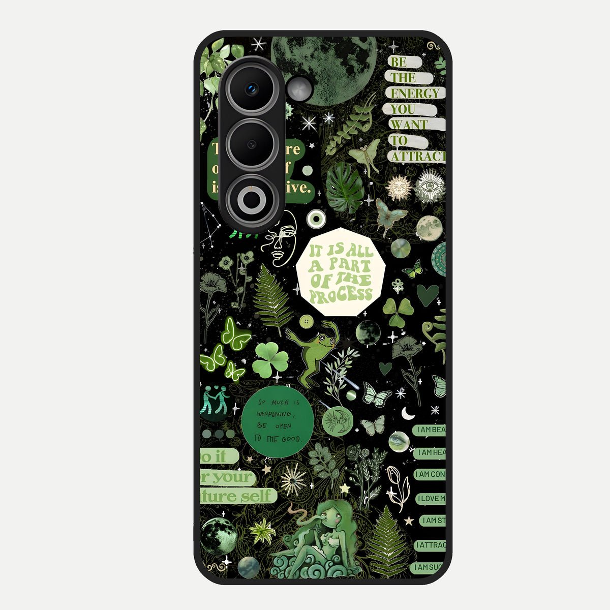  Green Mandala Pattern Glass Case For Oppo A5 5G back cover – full design glossy printed glass finish