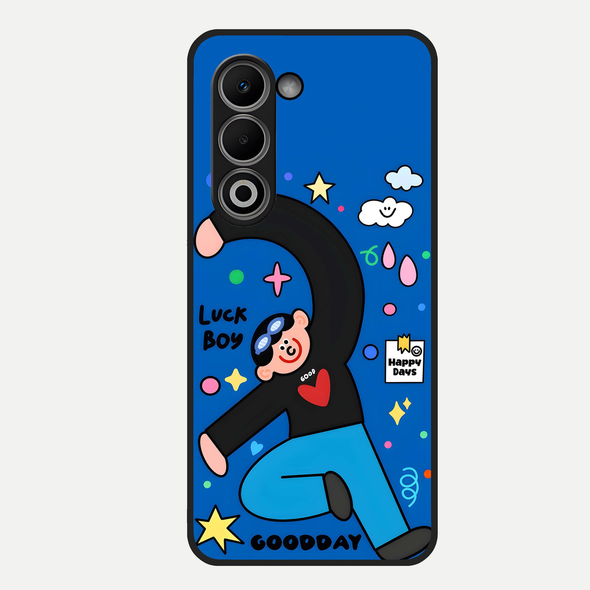  Happy Luck Vibe Glass Case For Oppo A5 5G back cover – full design glossy printed glass finish