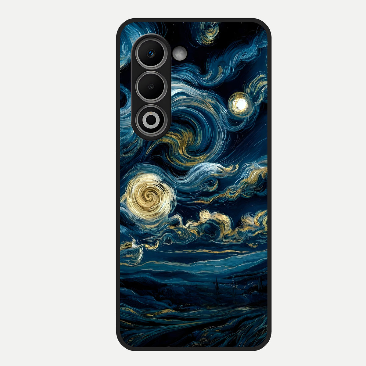 Midnight Sky Whirl Glass Case For Oppo A5 5G back cover – full design glossy printed glass finish