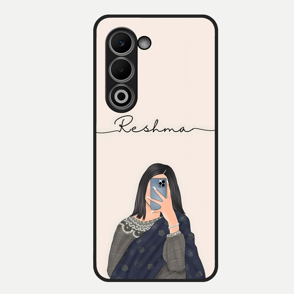  Mirror Mood Muse With Custom Name Glass Case For Oppo A5 5G back cover – full design glossy printed glass finish