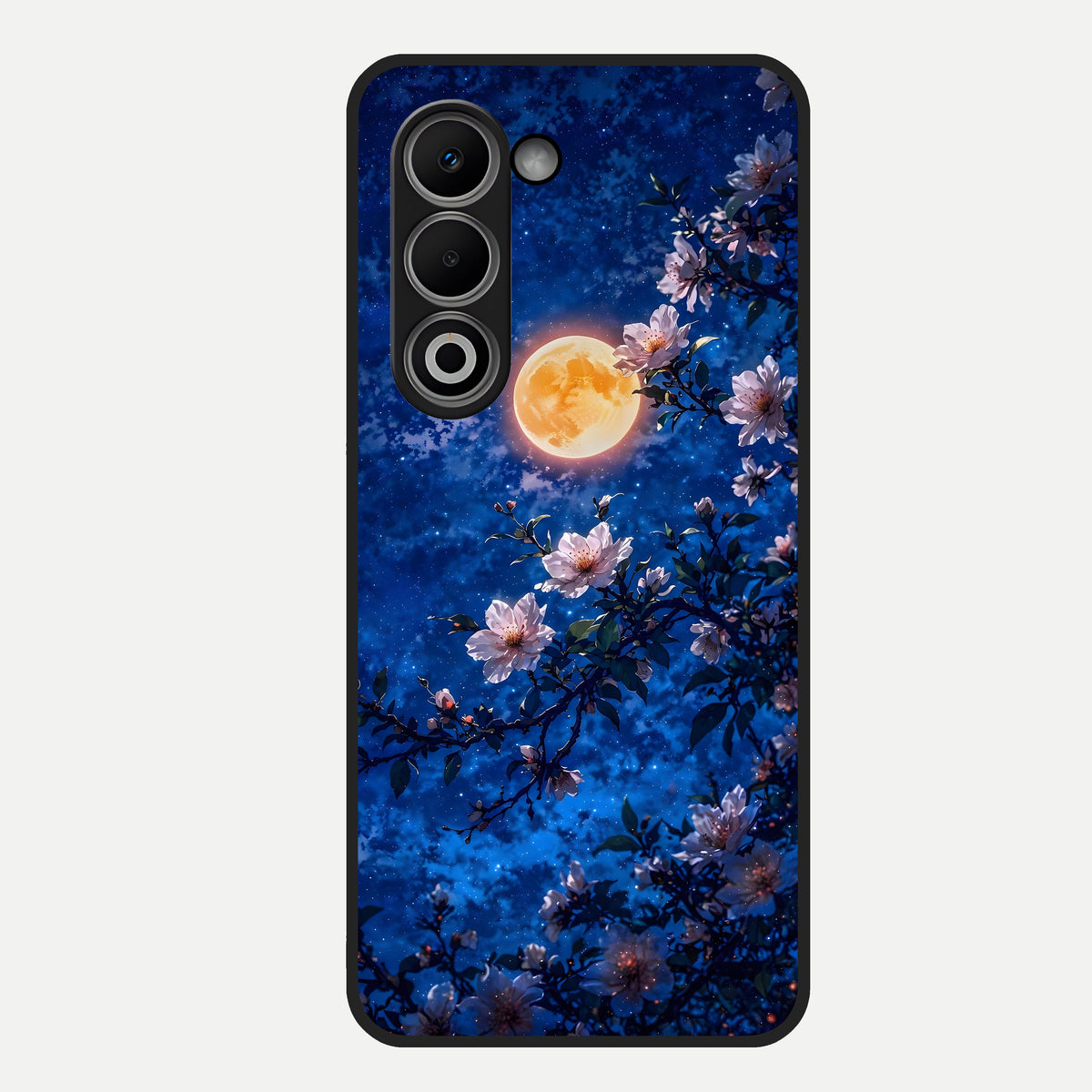  Moonlit Blossoms Night Glass Case For Oppo A5 5G back cover – full design glossy printed glass finish