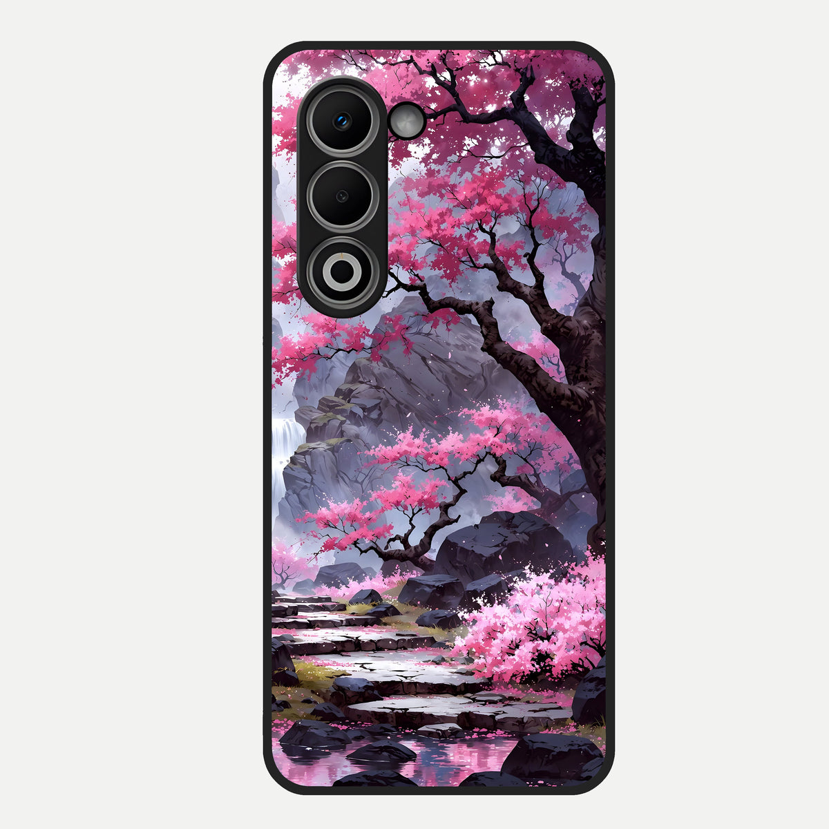  Pink Sunflower Glow Glass Case For Oppo A5 5G back cover – full design glossy printed glass finish