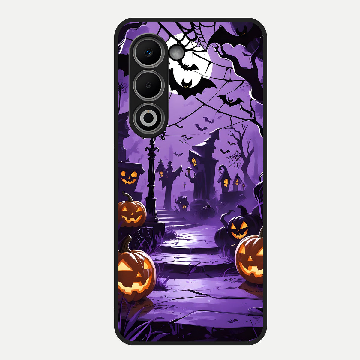  Pumpkin Patch Halloween Glass Case For Oppo A5 5G back cover – full design glossy printed glass finish