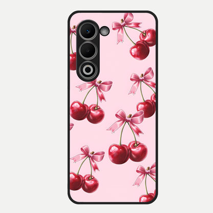  Red Cherries Pattern Glass Case For Oppo A5 5G back cover – full design glossy printed glass finish