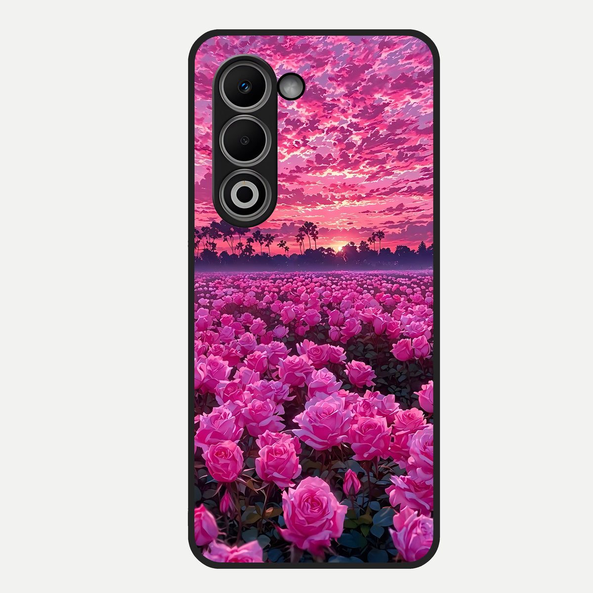  Rose Sunset Valley Glass Case For Oppo A5 5G back cover – full design glossy printed glass finish