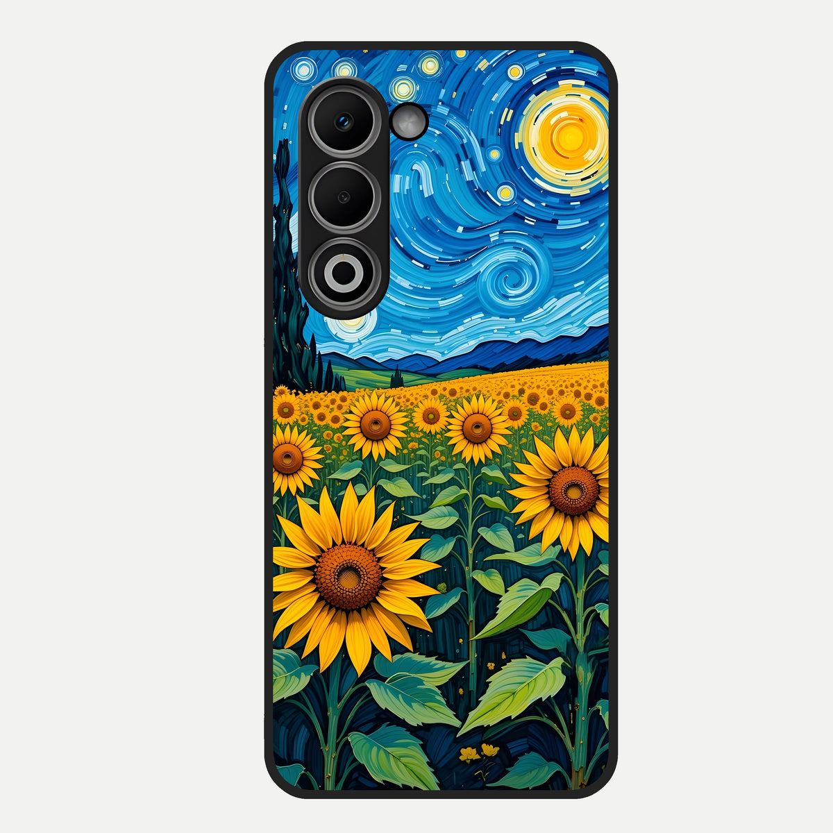  Starry Sunflower Dreams Glass Case For Oppo A5 5G back cover – full design glossy printed glass finish