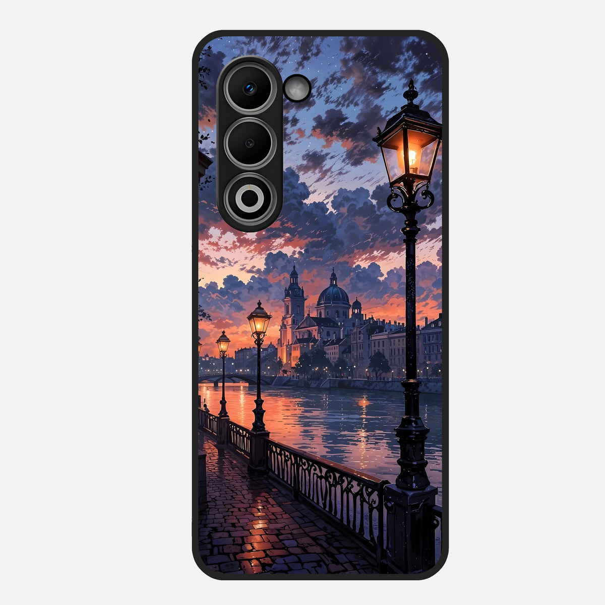  Twilight River Lights Glass Case For Oppo A5 5G back cover – full design glossy printed glass finish