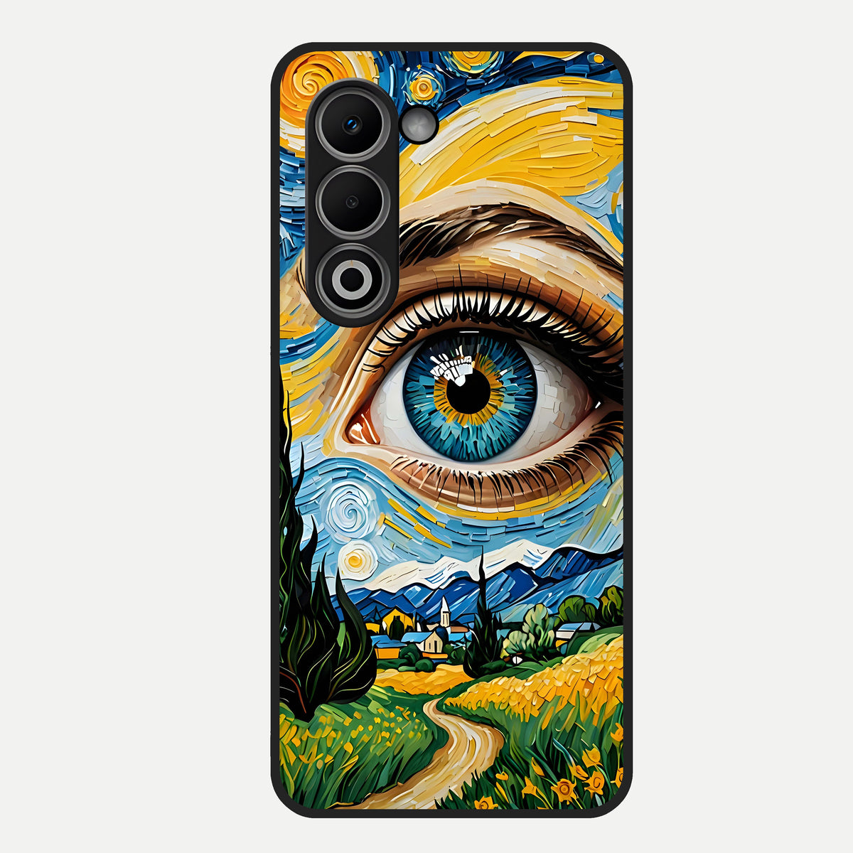  Van Gogh Eye Glass Case For Oppo A5 5G back cover – full design glossy printed glass finish