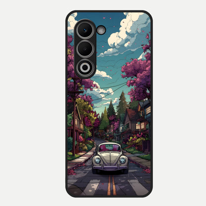 Vintage Street Drive Glass Case For Oppo A5 5G back cover – full design glossy printed glass finish