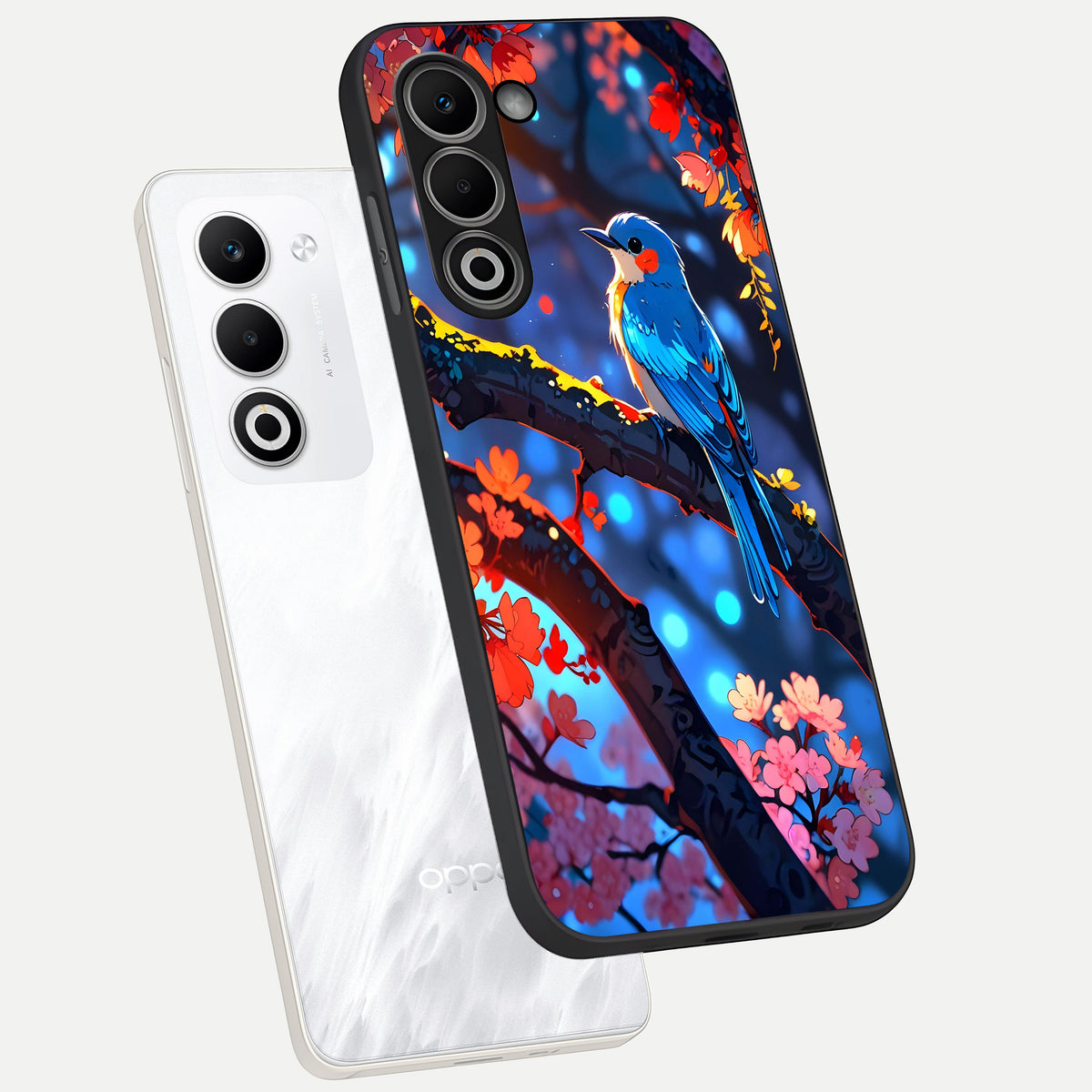  Blooming Water Drift phone case For Oppo A5 5G showing premium glass back cover with detailed artwork