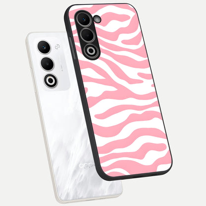  Blush Zebra Flow phone case For Oppo A5 5G showing premium glass back cover with detailed artwork