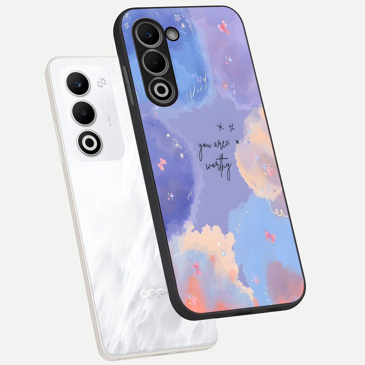  Celestial Cloud Magic phone case For Oppo A5 5G showing premium glass back cover with detailed artwork
