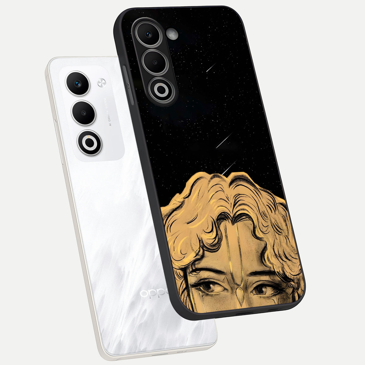  Celestial Gods Plan phone case For Oppo A5 5G showing premium glass back cover with detailed artwork
