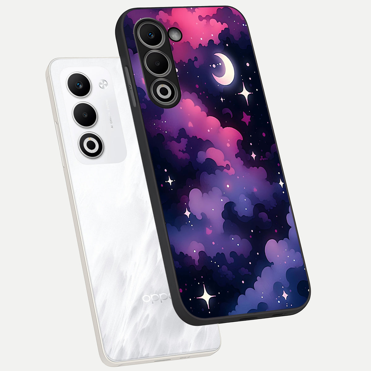  Celestial Moon Magic phone case For Oppo A5 5G showing premium glass back cover with detailed artwork