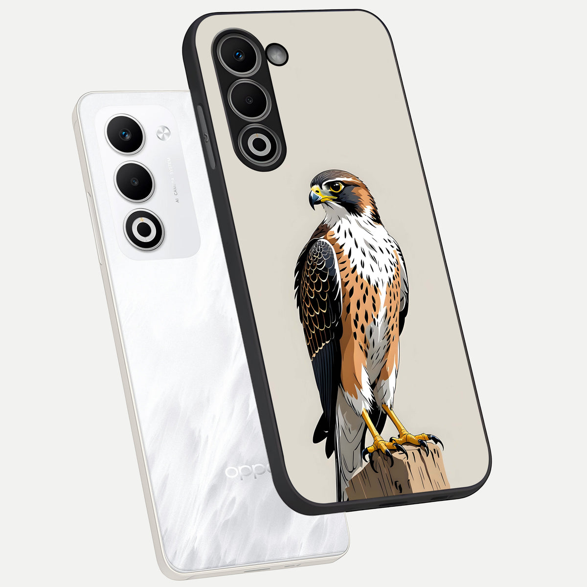  Clever Eagle phone case For Oppo A5 5G showing premium glass back cover with detailed artwork