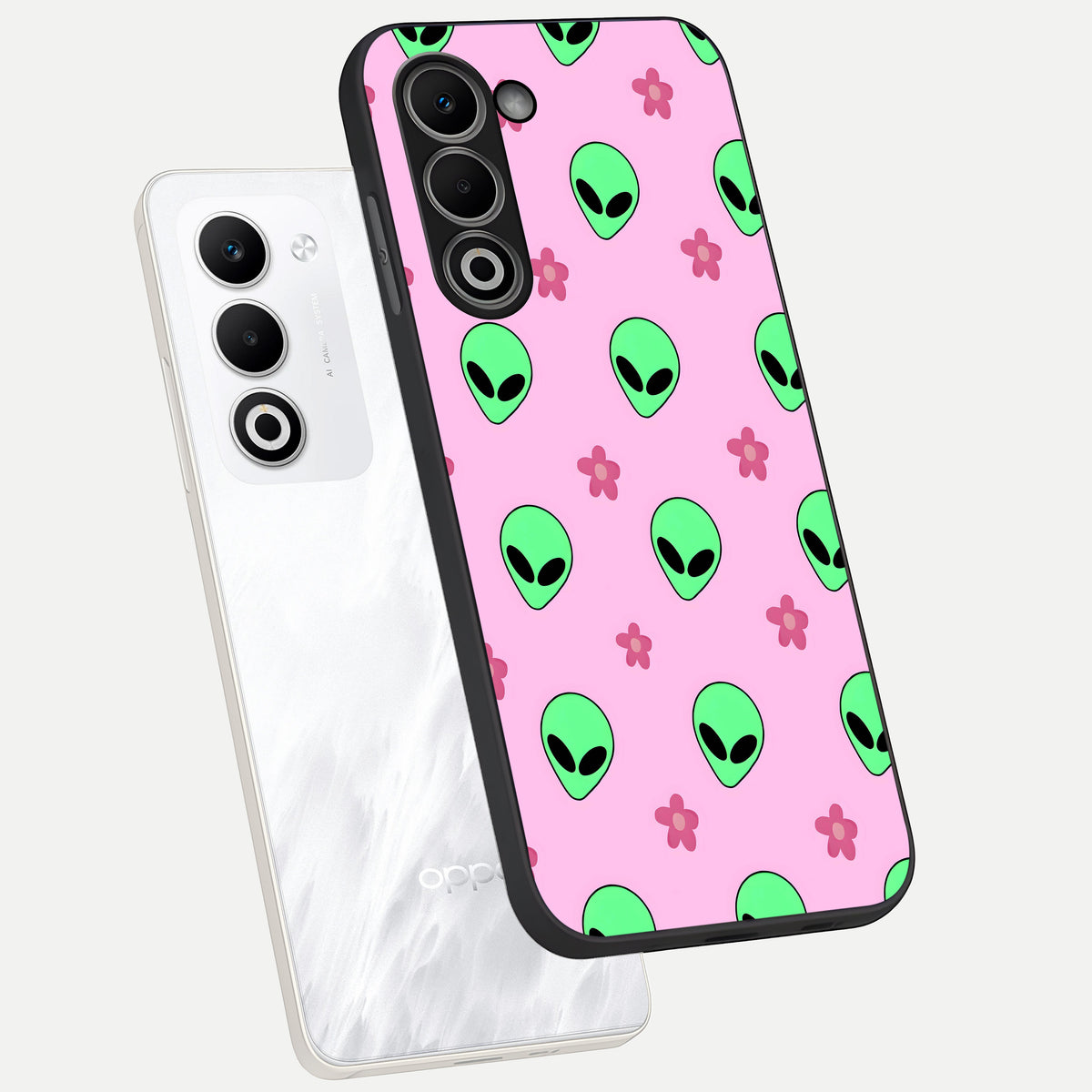  Cosmic Cute Crush phone case For Oppo A5 5G showing premium glass back cover with detailed artwork
